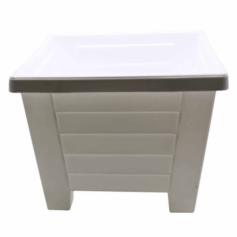 KENPOLY SQUARE PLANTER NO.7 WHT