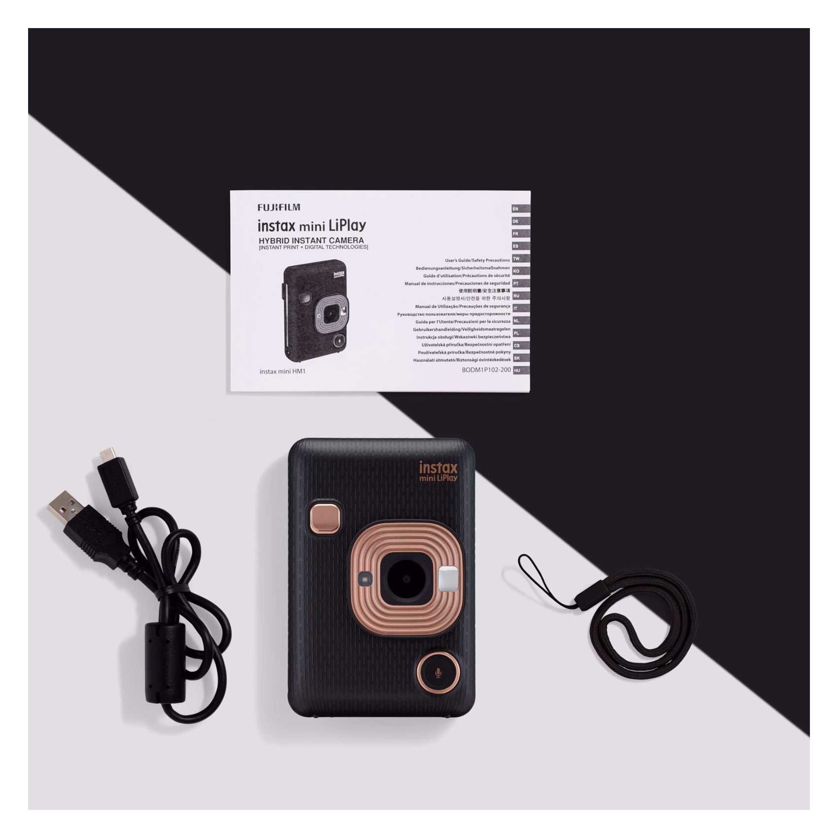 Fujifilm Instax Mini LiPlay Hybrid Instant Camera Black