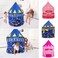 Portable Children Kid Play Tent Activity House Lovely Castle Cute(Blue)
