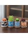 Generic 4 Pcs Succulent Plant Pots Small Modern Ceramic Indoor Planter With Bamboo Tray For Cactus Herbs Home Design 5 (Plants Not Included)