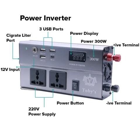 Toby&#39;s 40A Rechargeable Battery with Inverter 500Watts, 40A Battery for camping 40000mah Power Capacity