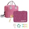 Eazy Kids 6 &amp; 4 Convertible Bento Lunch Box w/ Lunch Bag and Spoon Fork Set - Glitter Pink