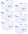 HIWARE Plastic Storage Box With Lid 20 LTR Semi Clear 6 Pcs Set   For Clothes, Toys, Books, Snacks, Shoes and Grocery Storage Box. (20 LTR)&hellip;