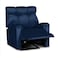 In House Velvet Rocking &amp; Rotating Recliner Chair - Dark Blue - AB011