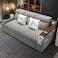 Extendable 2 in 1 Sofa Bed with Side Pockets,  Bottom and Side Storage, USB Ports, Bluetooth and Speaker Size 150 cm Outside color Light Gray