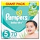 Pampers Baby-Dry Taped Diapers With Aloe Vera Lotion  Size 5 (11-16kg) 70 Diapers