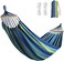 Yulan Comfortable Large Camping Portable Hammock With Ropes For Hanging Rainbow Fabric Soft Canvas Hammock Bed Cotton Hammocks For Outside Backyard Patio Garden Indoor, Green With Stand, Yl21529-598