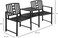 Yulan Outdoor Garden Bench Black Steel Outdoor Patio Park 2-seater Seat Furniture 269