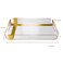 AlHoora 43x26xH5cm Acrylic Serving Tray With Handle with gold Design