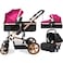 Teknum 3 in 1 Pram stroller - Wine + Infant Car Seat