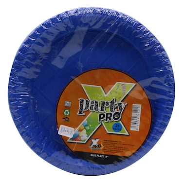 Xpro Plain Round Plate Blue 9 Inch 25 Pieces