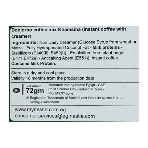 Bonjorno Khamsena Coffee Mix - 6 Gram - 12 Sachets