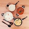 Non-Stick Cookware Set, 9pcs Aluminium Cookware, DC1995   3 Layer Durable Construction   Tempered Glass Lid with Steel Frame   CD Bottom   Bakelite Handle   2pcs Nylon Tool