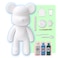 DIY CREATE YOUR OWN UNIQUE ACRYLIC FLUID POURING PAINT BEAR (9 inch - 23 cm) COMPLETE SET, colors: White, Light-Blue, Blue-Green. Arts and Crafts, Customize Handmade Creative Birthday Gift