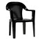Black Chair With Arms And Rattan Back 63CM