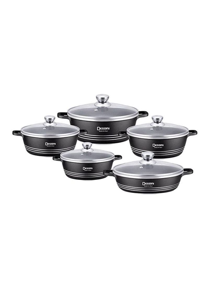 Buy Dessini 10-Piece Non-Stick Cookware Set, Black, 1 X Casserole (20 ...
