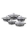 Dessini 10-Piece Non-Stick Cookware Set, Black, 1 X Casserole (20), Casserole (24), Casserole (28), Casserole (32), Shallow Casserole (28)Cm