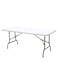 Sky-Touch Folding Lightweight Plastic Trestle Outdoor Camping Table, Heavy Duty, For Outdoor, Picnic, BBQ Party, Folds In Half With Carry Handle, 150X70X75cm, White