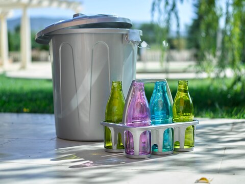 Plastic Forte Drum Dustbin, 21L, Silver