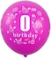 Generic Party Fun Beautiful Happy Birthday Printed Balloons (12'Inch No.0) - Assorted Colours - (Pack Of 12 Pieces)
