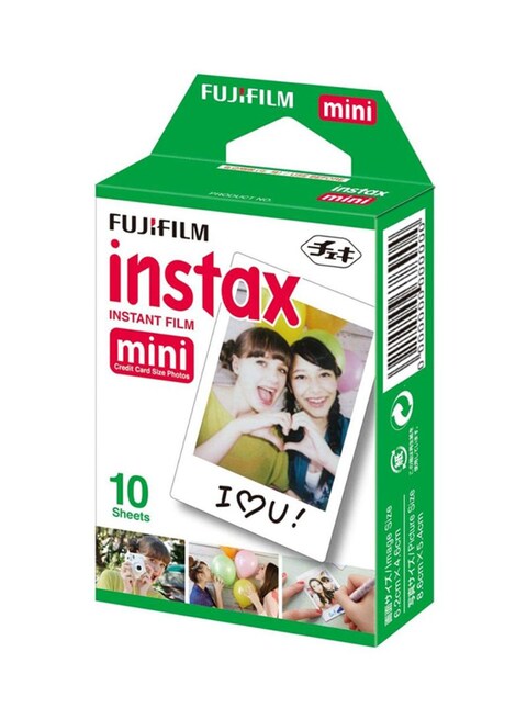 Fujifilm - Instax Mini Instant Film 10 Sheets Pack For Instax Mini 7, 7S, 8, 25, 50 Multicolour White