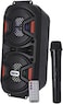 Geepas Rechargeable Portable Speaker, Portable Handle With 1500mAh Huge Battery, TWS Connection &amp; Compatible With BT/USB/AUX/FM/Micro SD, Ideal For Home, Hotels, Trips &amp; Outdoor Use