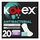 Kotex Antibacterial Panty Liners, 99% Protection from Bacteria Growth, Long Size, 20 Daily Panty Liners