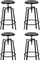 LANNY Set of 4 Black Adjustable Height Barstool/High Chair T3303, Antique Vintage Industrial Full Metal Furniture with Swivel Lift for Home/office/Restaurant/Desk/Bar/Caferteria/Kitchen/Coffee