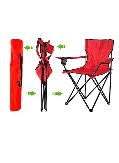 ALSAQER-Camping Chair/Picnic chair/Out Door Chair  Hand Support with Cup Holder with Carry Bag(Red)