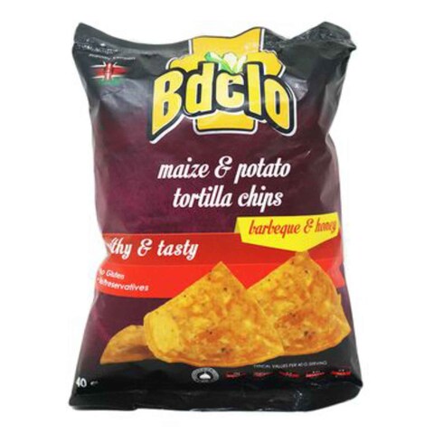 Bdelo Maize Tortilla Bbq And Honey Potato Chips 40G