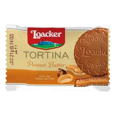 Loacker Tortina Peanut Butter Cream Filling Wafers 21g