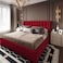 In House Palermo Velvet Bed Frame - King - 200x200 cm - Burgundy
