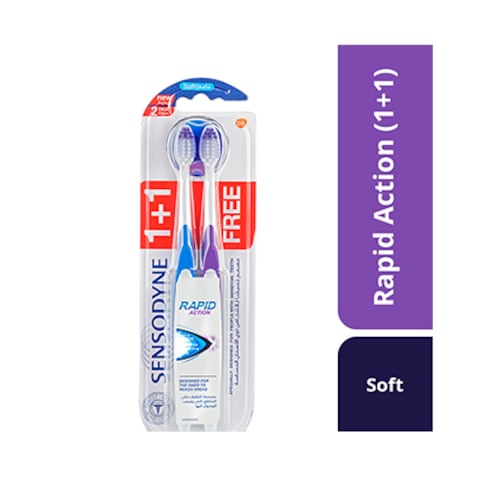 Sensodyne Rapid Action Soft Tooth Brush 1+1 Piece Free