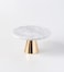 1CHASE&reg; White Marble Cake Stand - Vanity Trinket Stand, Decorative Stand for Bedroom, Bathroom, Jewellery Tray Stand