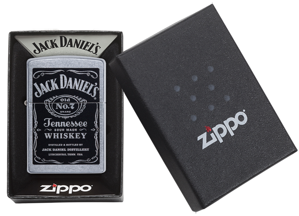 Zippo 24779 Jack Daniel&#39;s Vintage Chrome Windproof Lighter