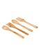 Delcasa 4-Piece Wooden Spatula Set Beige 14centimeter