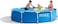 Intex 10 Foot x 30 Inch Round Metal Frame Backyard Above Ground Swimming Pool