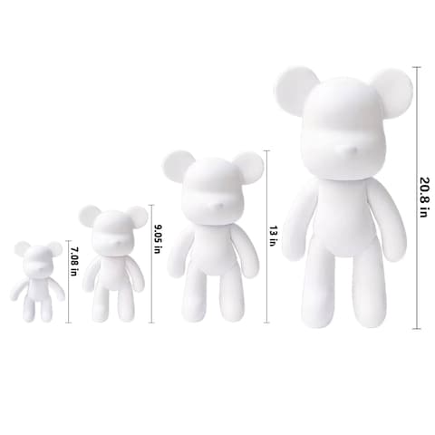 DIY CREATE YOUR OWN UNIQUE ACRYLIC FLUID POURING PAINT BEAR (9 inch - 23 cm) COMPLETE SET, colors: White, Light-Pink, Light-Purple. Arts and Crafts, Customize Handmade Creative Birthday Gift
