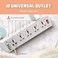 Power Extension Cord with 10 Power Sockets and 6 USB ports - Smart Power Strip  Extension Plug with Surge Protector - Charging Socket with 2m long Extension Cord