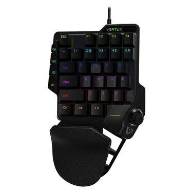 Vertux Combat QuickStrike One-Handed Gaming Keypad With Joystick Black