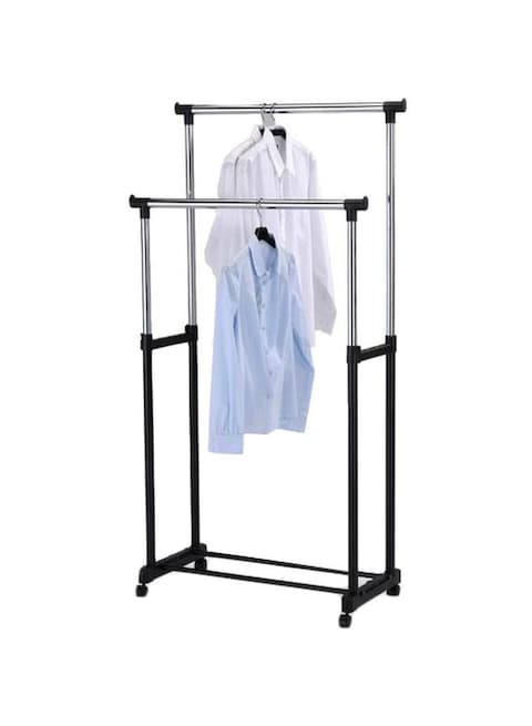 Double Layer Cloth Rack Black