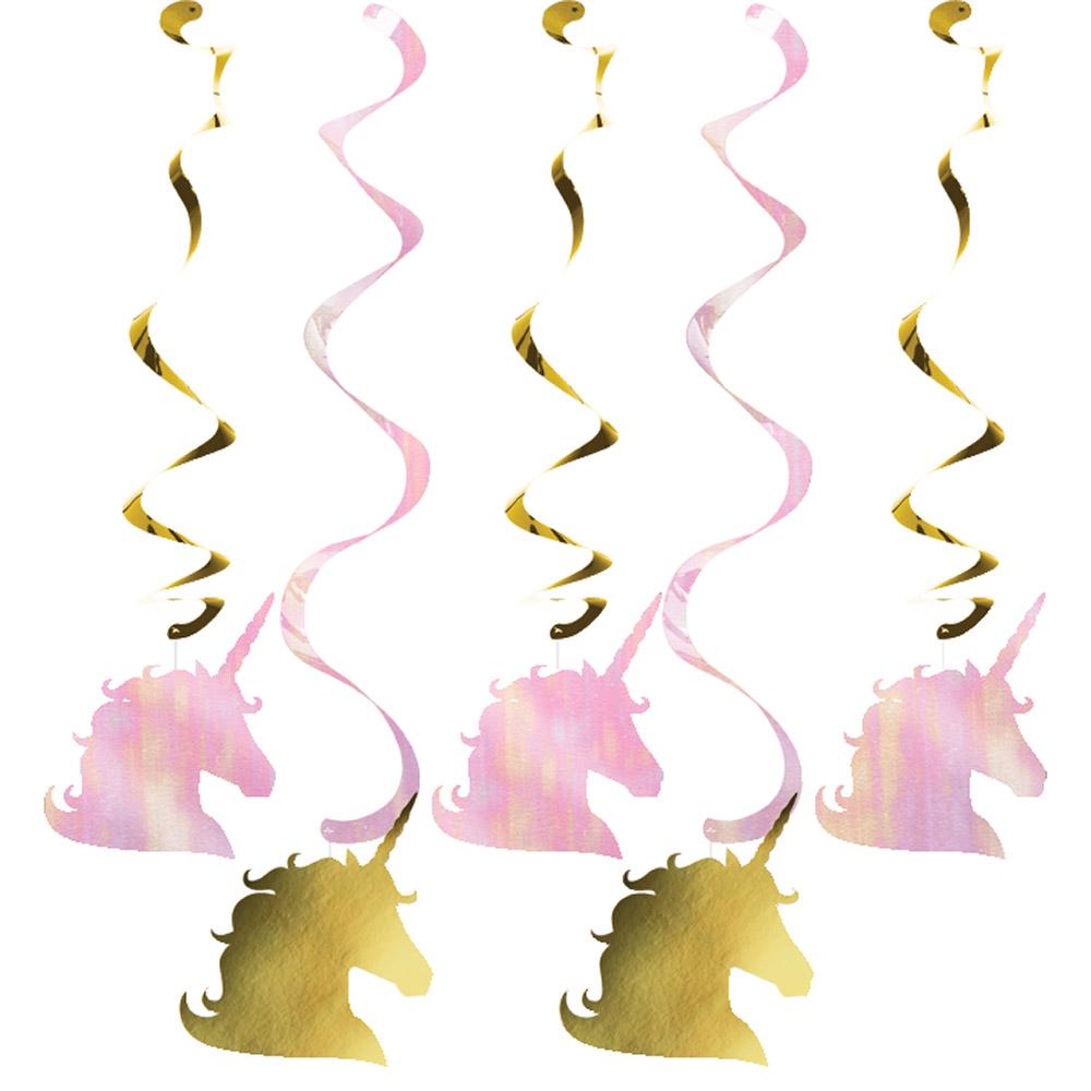 Creative Converting- Unicorn Sparkle Asst Dizzy Danglers Asst. 5pcs&lt; &gt;39In&lt; &gt;Multicolor&lt; &gt;
