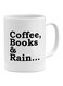 Generic Coffee Books And Rain Printed Mug White/Black 11Ounce
