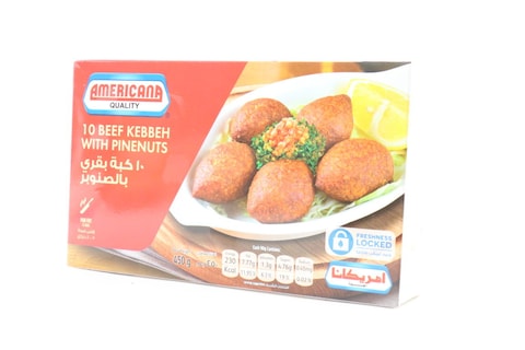 Buy AMERICANA 10 BEEF KEBBEH WITH PINENUTS 450G in Kuwait