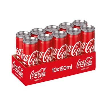 Coca Cola Original Carbonated Soft Drink 150ml Pack of 10