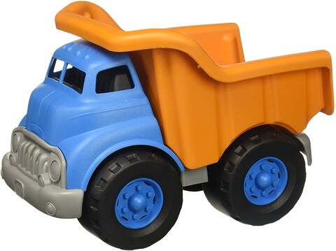 Green Toys Dump Truck Vehicle Toy, Orange/Blue, 10 X 7.5 6.75&quot;