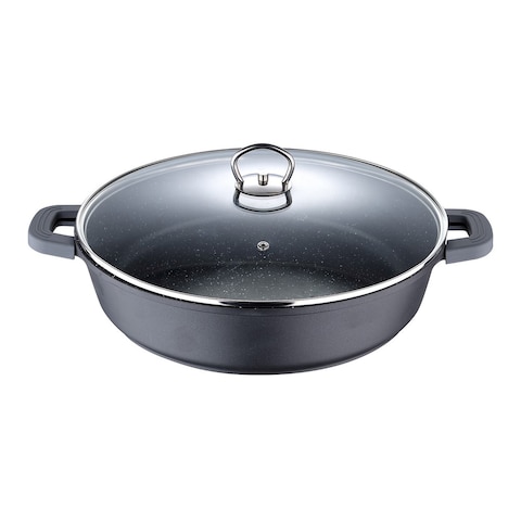 Bergner Classic Novum Shallow Pot With Lid Black 32cm