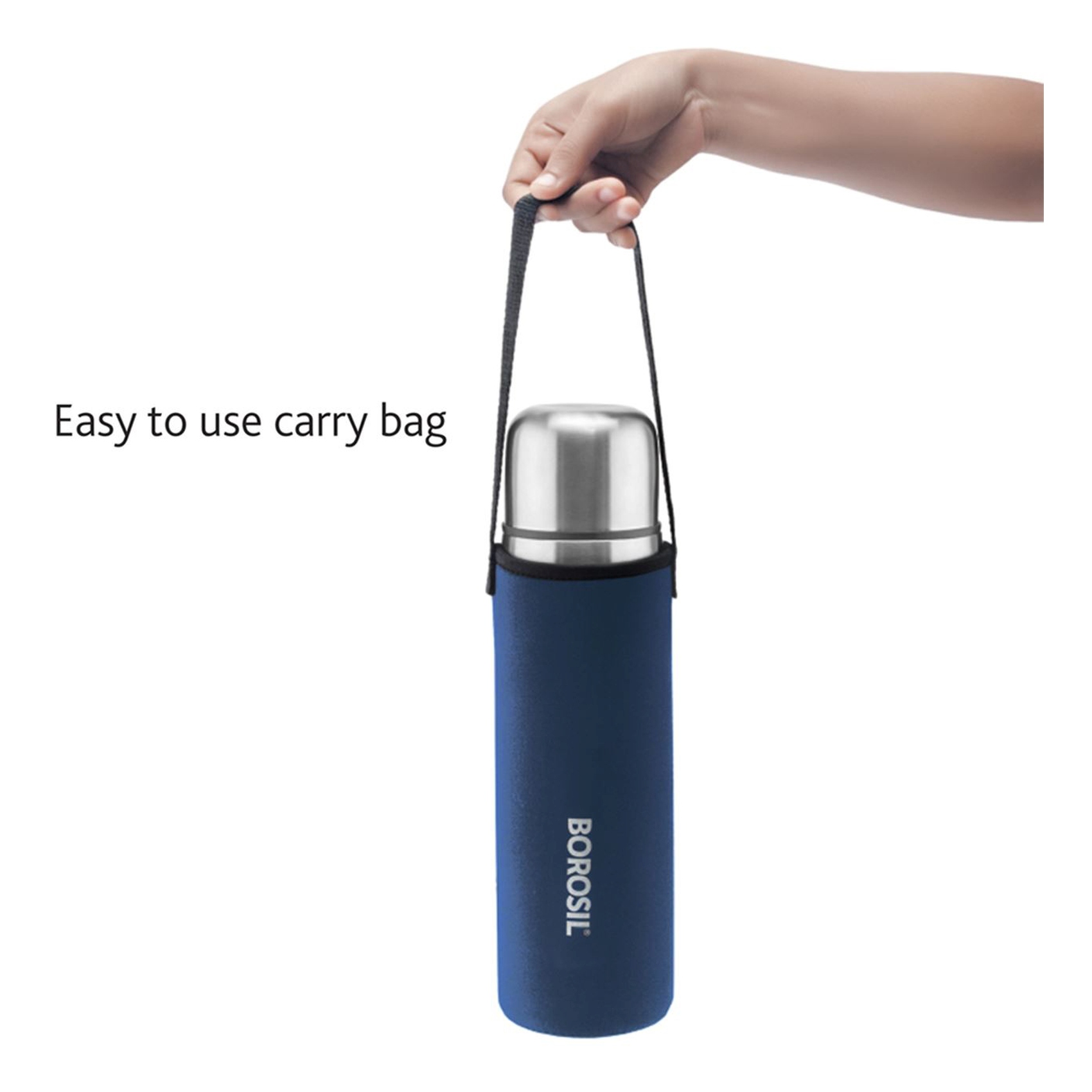 Borosil Hydra Vacuum Insulated Thermo Flask Blue 350ml