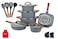Dessini 19-Piece Non Stick Granite Cookware Set 20/24/28/32cm Casserole, 28cm Shallow Casserole, 32cm Double Fry Pan - PFOA Free
