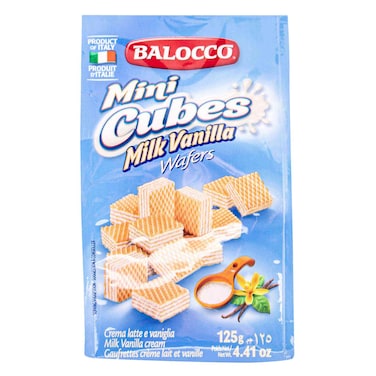 Balocco Mini Cubes Vanilla Wafers 125g